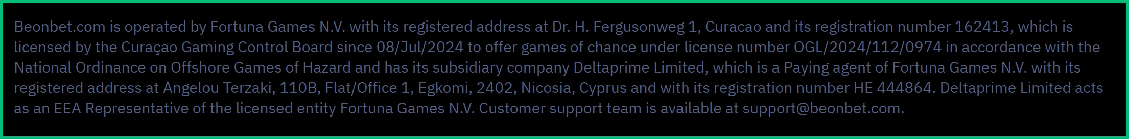 BeonBet Security and Licenses